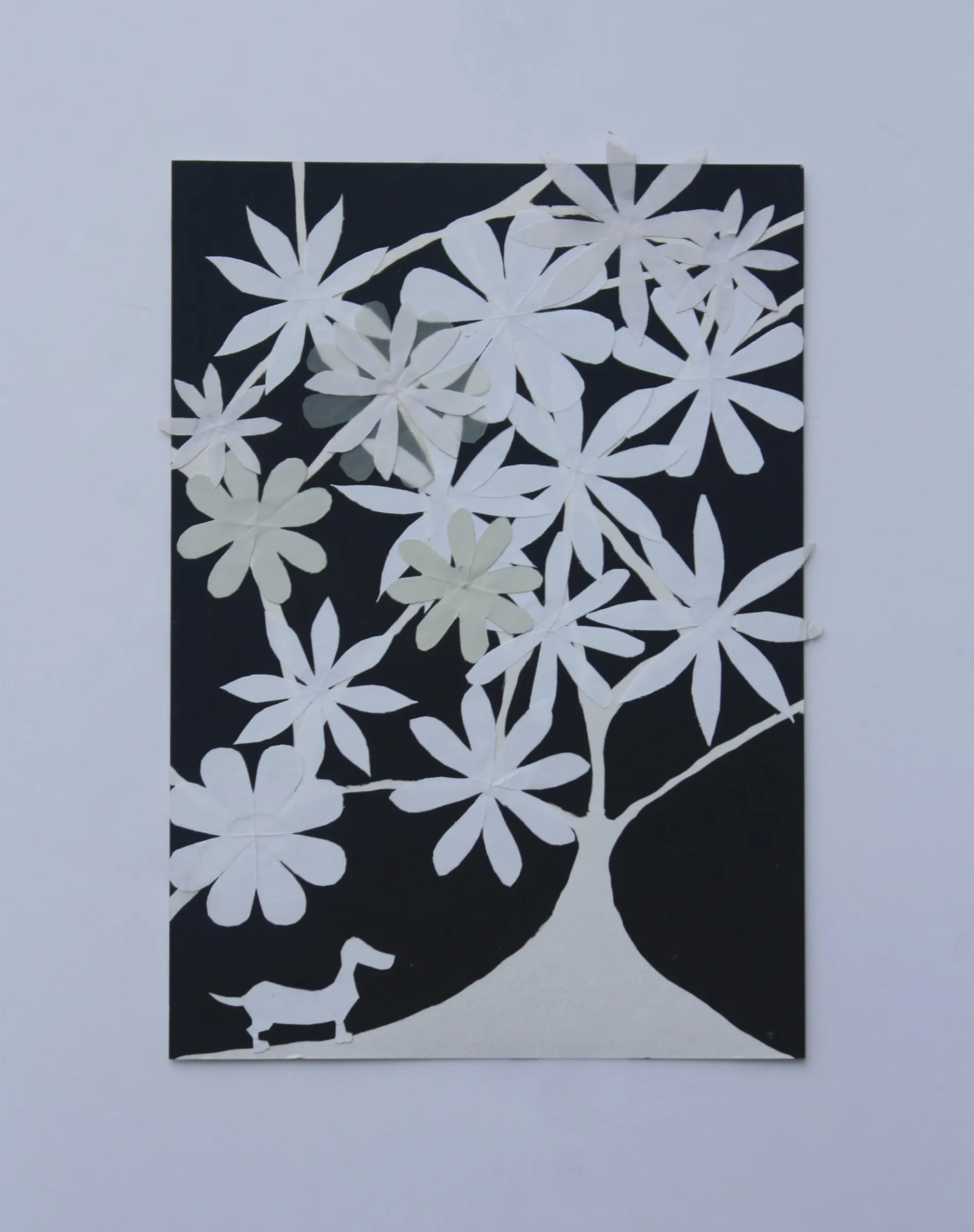 White Flowers and a Dachshund — obra de Cristina Sevilla